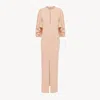 Chloé Long Cape Dress In Crêpe Jersey In Pink