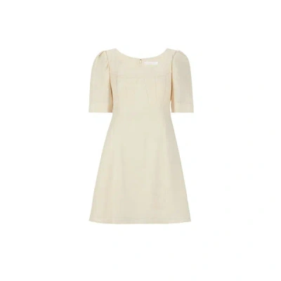 Chloé Robe Courte En Lin In Beige