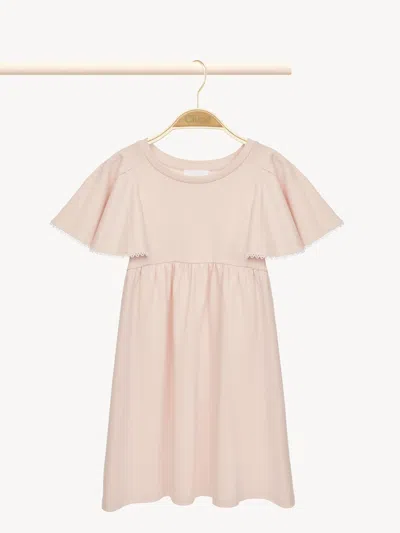 Chloé Robe Volantée Fille Rose Taille 5 100% Coton