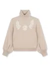Chloé Roll-neck Knitted Jumper In Neutrals