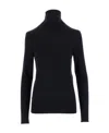 Chloé Black Black High Collar Sweater In Black
