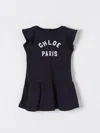 Chloé Navy Blue Cotton Dress With Logo In Blue