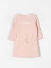 Chloé Chloe Girls Logo-appliqued Cotton Dress In Pink