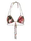 Chloé Embellished Floral Halter Triangle Coverups In Multi