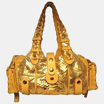 Pre-owned Chloé Rose Gold Snakeskin Handbag