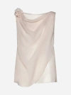 CHLOÉ ROSE WOOL AND SILK TOP