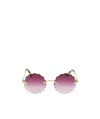 Chloé Rosie Round Frame Metal Sunglasses In Pink