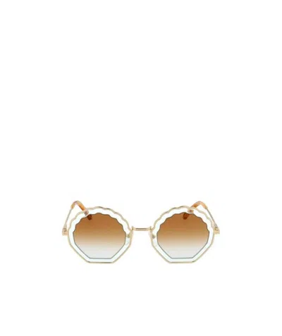 Chloé Rosie Round Sunglasses In Nude