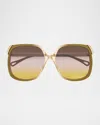Chloé Round Acetate Sunglasses In Brown