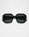 Chloé Round Acetate Sunglasses In Shiny Black