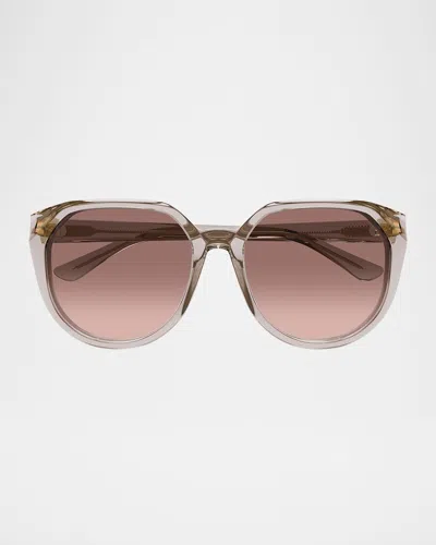 Chloé Round Acetate Sunglasses In Brown