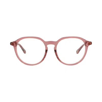 Pre-owned Chloé Round Bio Acetate Optical Frames 'pink/transparent' | Women's Size Onesize