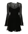 Chloé Tie-detailed Gathered Silk-chiffon Mini Dress In Black