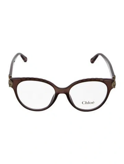Pre-owned Chloé Round Eyeglasses In Brown