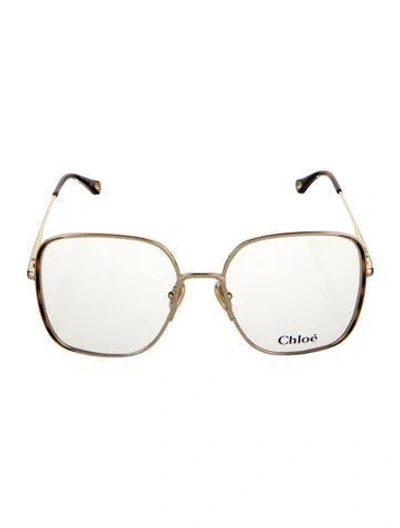 Pre-owned Chloé Round Eyeglasses In Gold