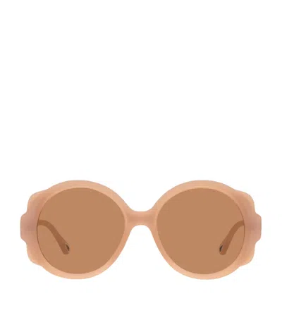 Chloé Round Flower Sunglasses In Pink