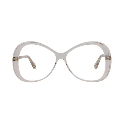 Pre-owned Chloé Round Frame Bio Acetate Optical Frames 'pink/transparent' | Women's Size Onesize
