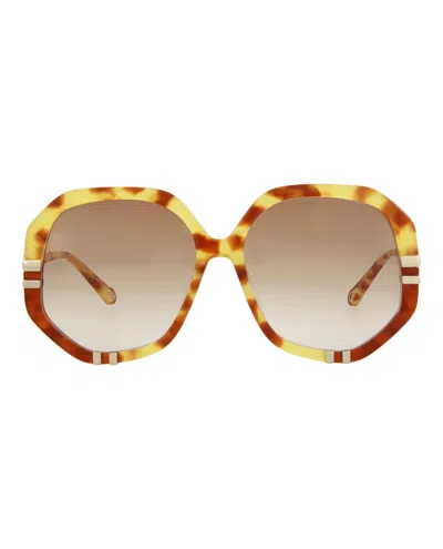 Chloé Round-frame Bio Acetate Sunglasses In Multi