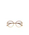 Chloé Round Frame Flat Mirror In Brown
