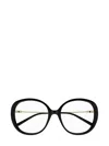 Chloé Logo Marking Flat Light Mirror In 001 Black Gold Transparen