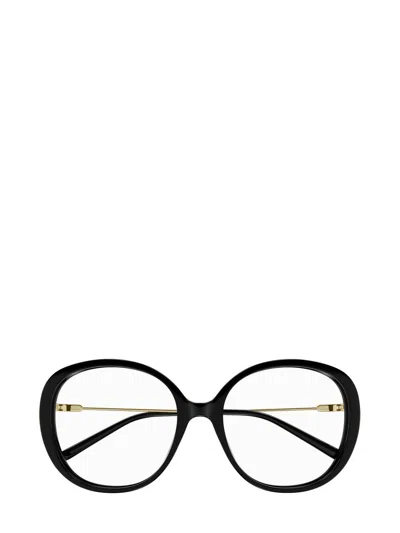 Chloé Logo Marking Flat Light Mirror In 001 Black Gold Transparen