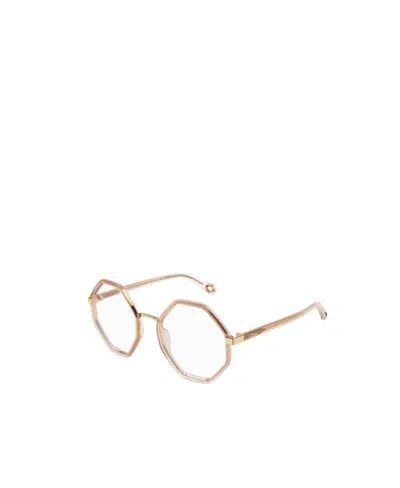 Chloé Round-frame Glasses In Gold