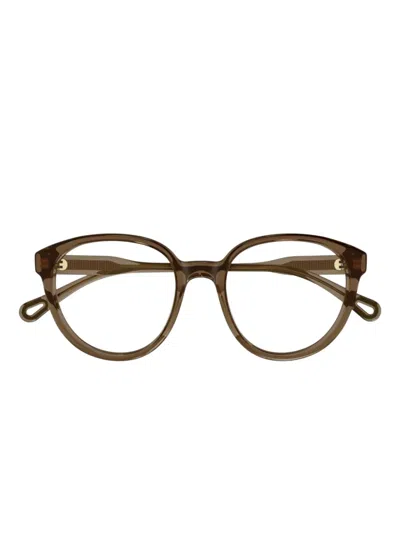 Chloé Round-frame Glasses In Brown