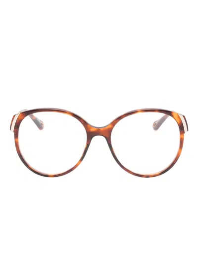 Chloé Round-frame Glasses In Brown