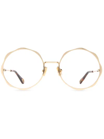 Chloé Round-frame Glasses In Gold