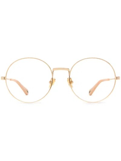 Chloé Round-frame Glasses In Gold