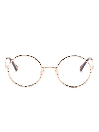 Chloé Brille Mit Rundem Gestell In Gold