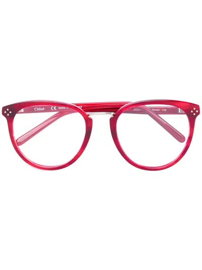 Chloé Round Frame Glasses In Red