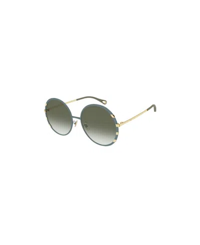 Chloé Round-frame Gradient-lens Sunglasses In Green