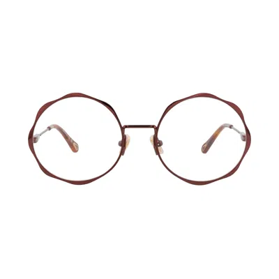 Pre-owned Chloé Round Frame Metal Optical Frames 'brown/transparent' | Women's Size Onesize