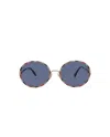 Chloé Vitto Round-frame Sunglasses In Gold