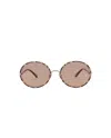 Chloé Round-frame Metal Sunglasses In Gold Gold Orange