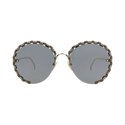 Pre-owned Chloé Round Frame Metal Sunglasses 'gold/grey' | Women's Size Onesize