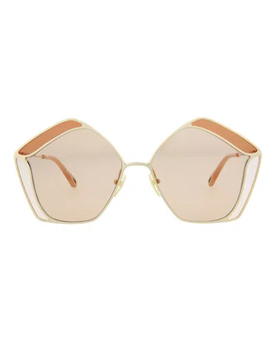 Chloé Round-frame Metal Sunglasses In Multi