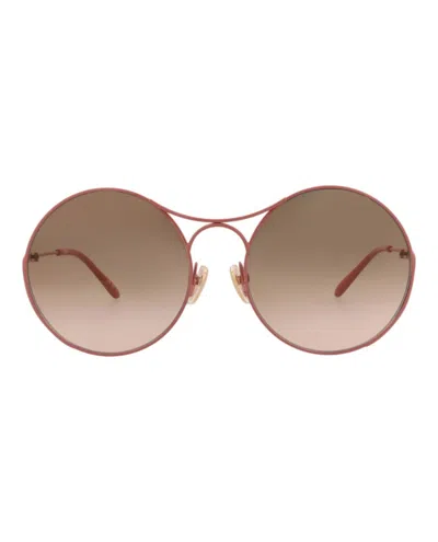 Chloé Round-frame Metal Sunglasses With Adjustable Nose Pads