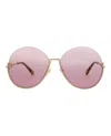 Chloé Round-frame Metal Sunglasses With Soft Pink Lenses