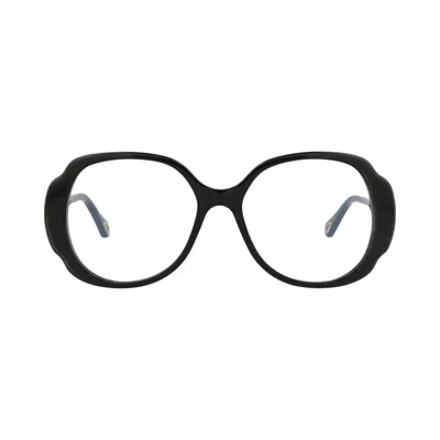 Pre-owned Chloé Round Frame Recycled Acetate Sunglasses 'black/transparent' | Women's Size Onesize