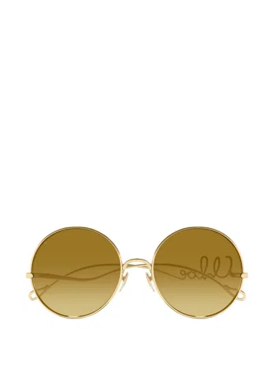 Chloé 56mm Gradient Round Sunglasses In Green