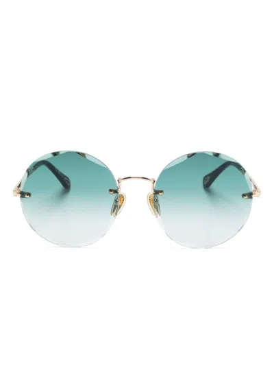 Chloé Round-frame Sunglasses In Gold