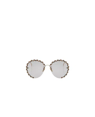 Chloé Round-frame Sunglasses In White