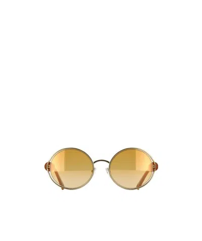 Chloé Round Frame Sunglasses In Yellow