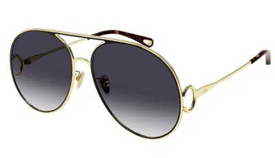 Chloé Round-frame Tinted Sunglasses In Black