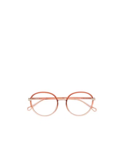 Chloé Round-framed Ombré Glasses In Pink