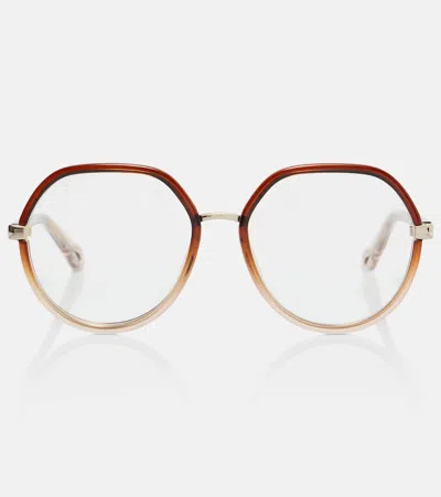 Chloé Round Glasses In Brown