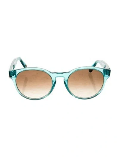 Pre-owned Chloé Round Gradient Sunglasses In Blue