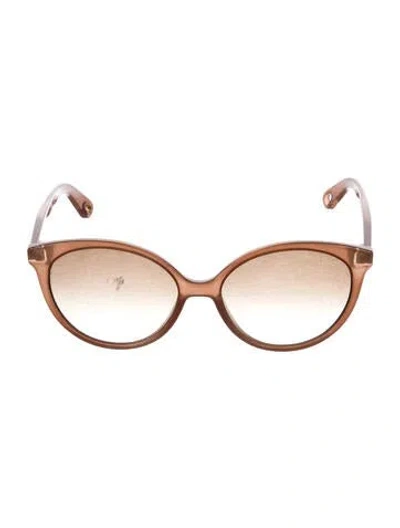 Pre-owned Chloé Round Gradient Sunglasses In Brown